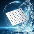 Square rain shower head, high-pressure ultra-thin modern design, waterfall style full body coverage, silicone nozzle