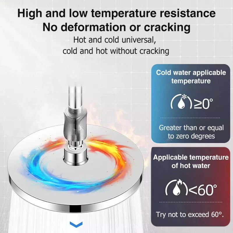 New 6 Modes Large Flow Supercharge Rainfall Shower Head 230mm Round High Pressure Top Spray Rain Showerhead Bathroom Accessories